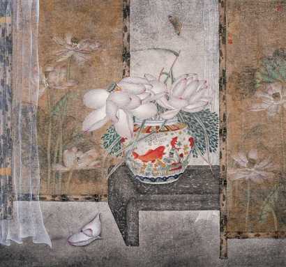 刘宏伟 甲申(2004年) 花瓶 镜心
